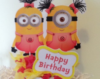 Girl Minion Cake Topper