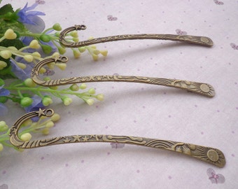 Sale--40 pcs Antique Bronze Bookmark Pendant Charm 11mmx120mm