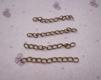 100pcs of 4.5-5cm Long x 3mm wide Exquisite antique bronze Tail Chain