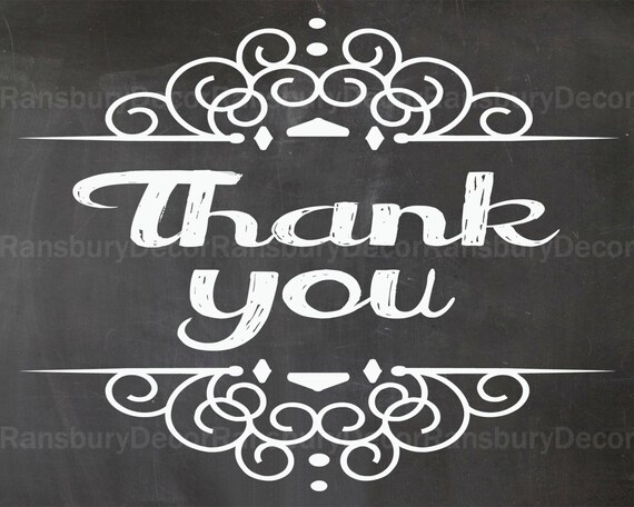 Items similar to Thank You Chalkboard Sign - Digital Chalkboard Sign - Instant Download ...