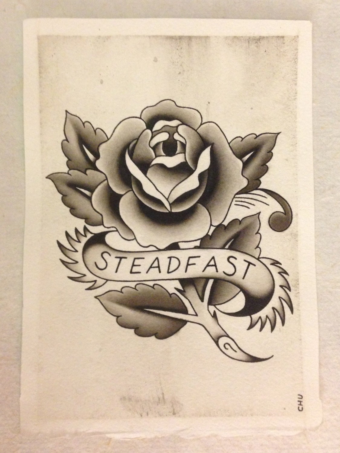 Items similar to Steadfast - Sailor Jerry Rose Painting on Etsy