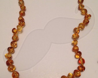 Baltic Amber Teething Necklace - 13" in Polished Round Honey