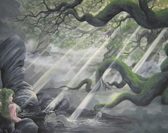 mysterious fantasy mermaid painting