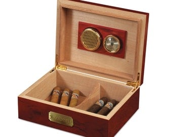 Cherry Wood Cigar Humidor (e186-1112) - Free Personalization