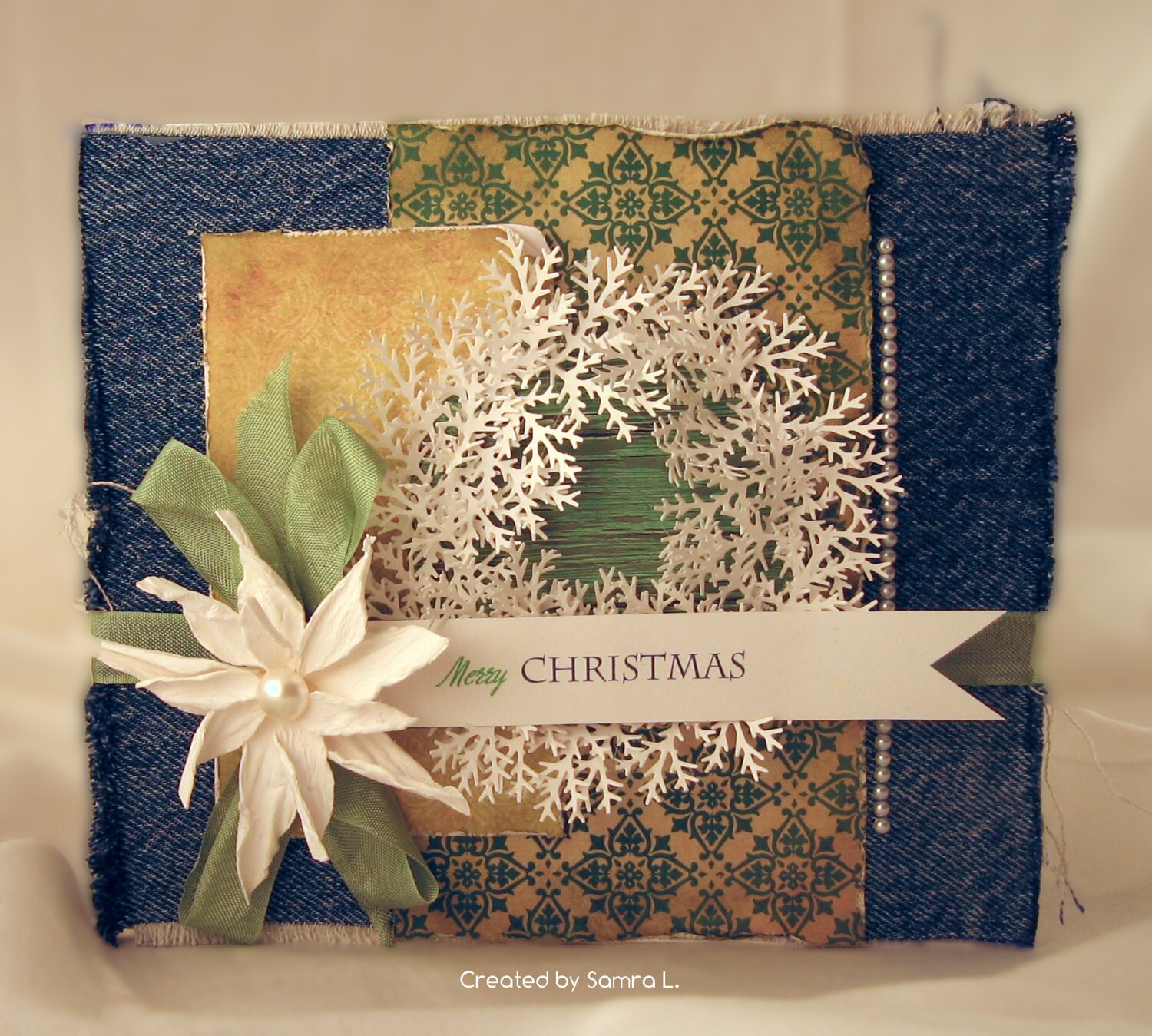Paper Talk With Samra: Shabby Chic Christmas Card II