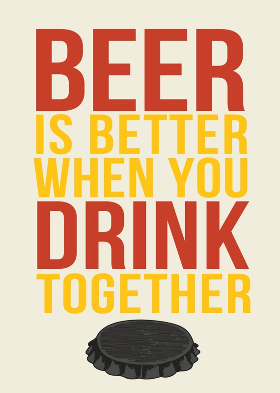 Items similar to Beer is better when you drink together beer tasting party digital file