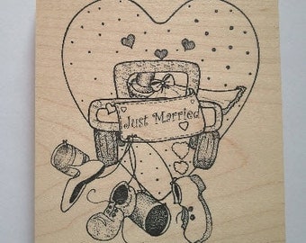 Just Married Rubber Stamp - 184M02