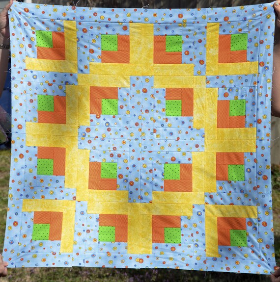 Items similar to Handmade, Baby Quilt, Bright Beautiful Colors, can be