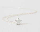 Delicate silver star necklace â€“ Minimalist star necklace, Dainty silver necklace, Simple jewelry, Small star charm, Delicate necklace