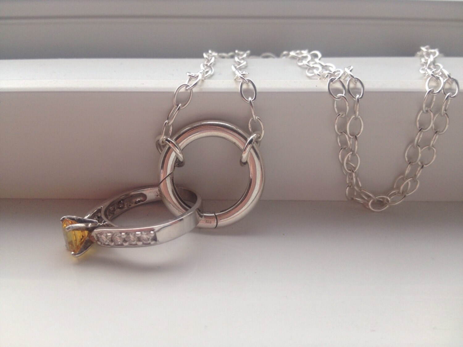 Eternity ring holder necklace wedding by MaiLovelyThings on Etsy