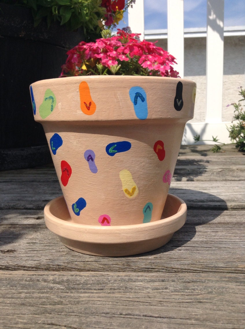 Hand Painted Flip Flop Flowerpot