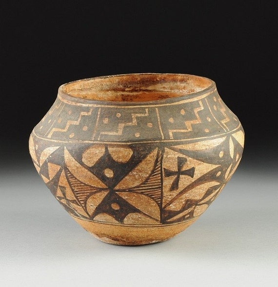 Antique Pottery : Native American Antique Acoma Pottery Jar