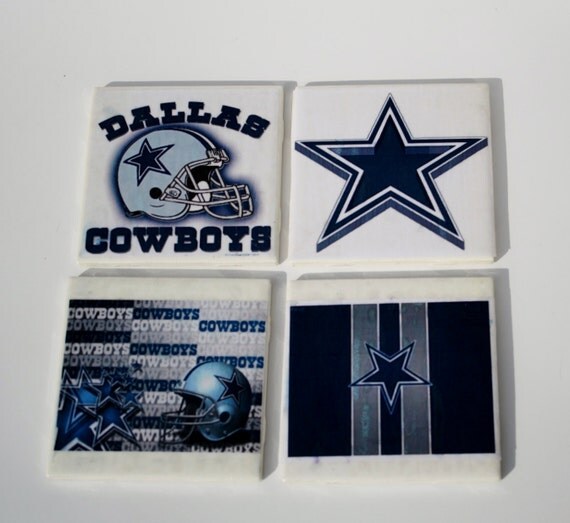 Ceramic Tile Coasters Dallas Cowboys Set of 4 by MemoriesNThyme