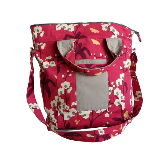 Red cotton shopper - Tote bag - Cotton shopper bag - Shoulder bag ...