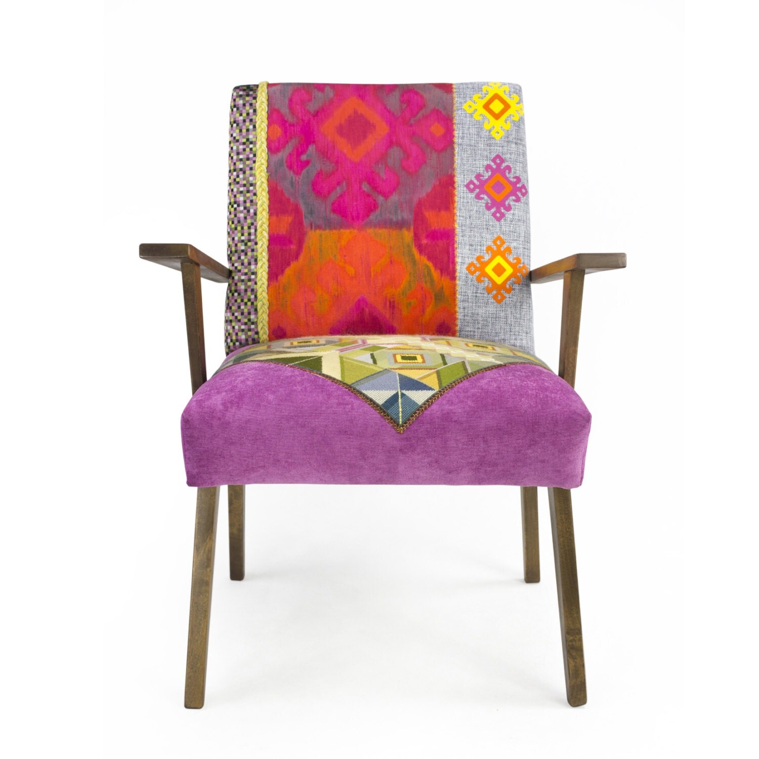 Midcentury modern patchwork armchair PeeRel by lasilladesign