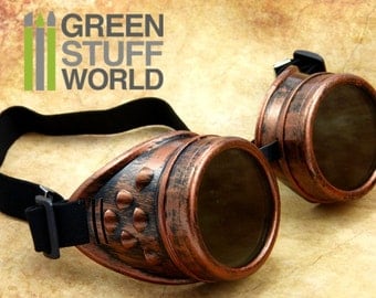 SteamPunk GOGGLES in COOPER color - with adaptable elastic bands
