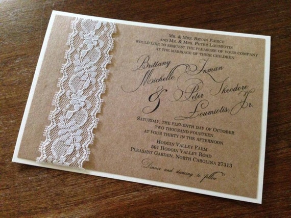 Rustic Elegant Wedding InvitationVintage Wedding