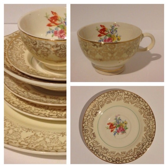 The Salem China Co. Antique China Teacup & Saucer by HappyDanger
