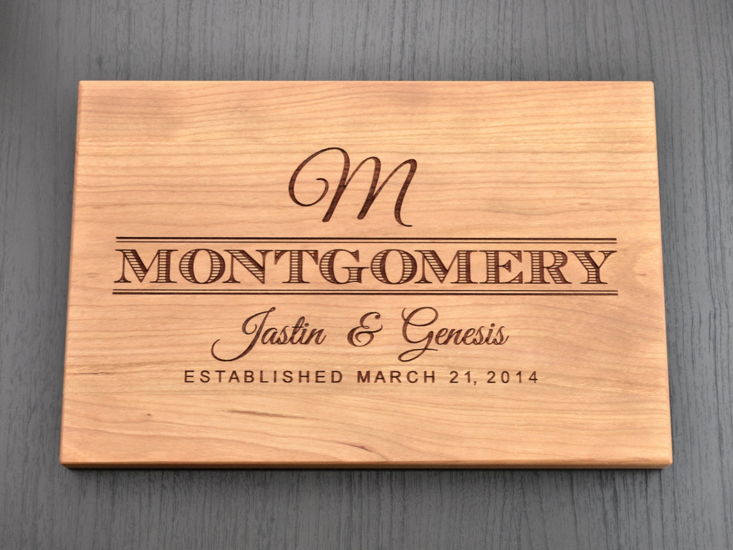 Monogram Cutting Board Custom Wedding T Engraved Wood 