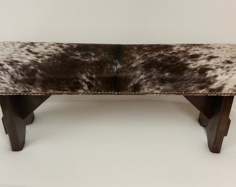 COWHIDE BENCH 42 inch L x 11 inch W x 17 Inch H made with Brazilian