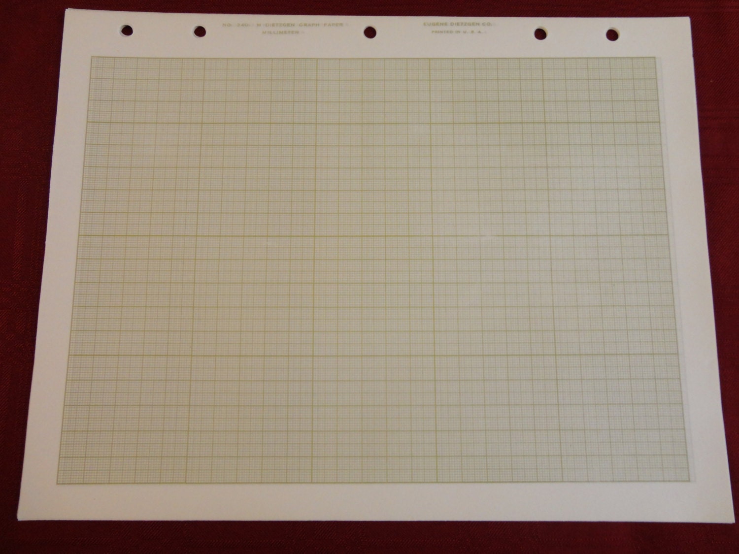 Square grid cross section graph paper Dietzgen 340 M