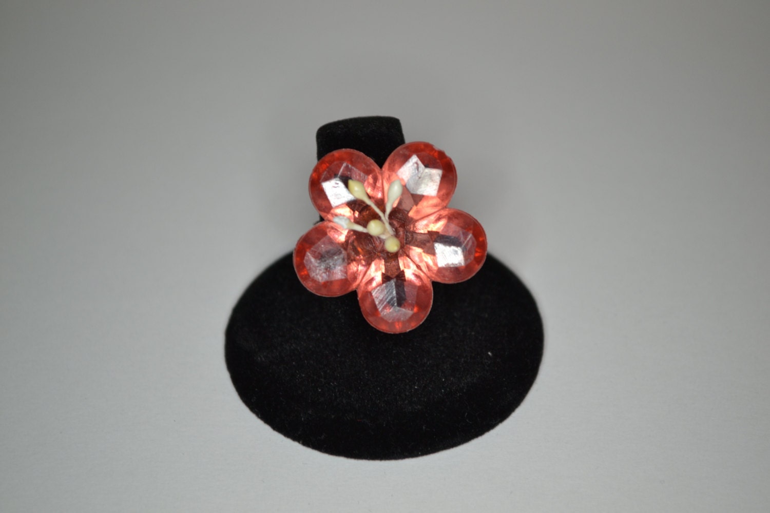 Plastic flower ring