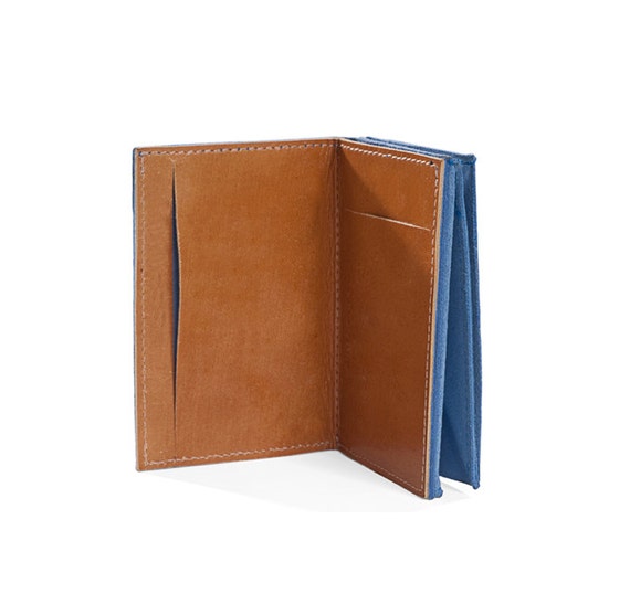 blue leather wallet thin mens wallet mens slim wallet