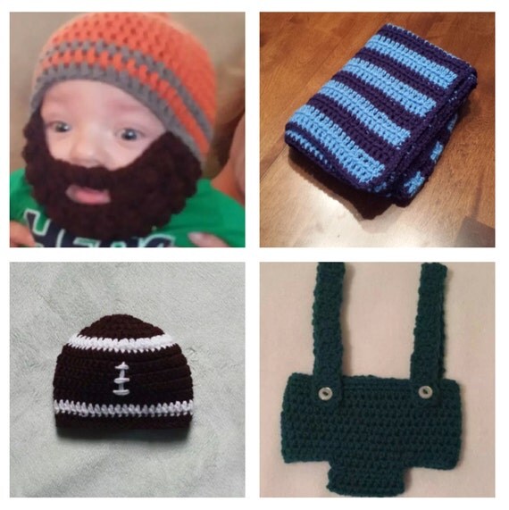Handmade Crochet Baby Boy Gift Set by TaylorMade1128 on Etsy