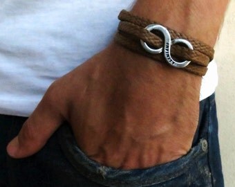 Men's Bracelet - Men's Infinity Bracelet - Men's Vegan Bracelet - Men's Jewelry - Men's Gift - Husband Gift - Present For Men - Boyfriend