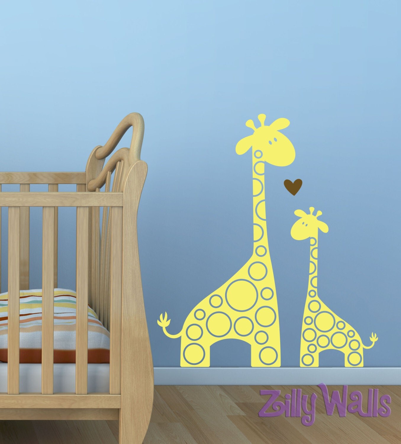 Giraffe Wall Decal Giraffe Mom and Baby for Nursery Playroom