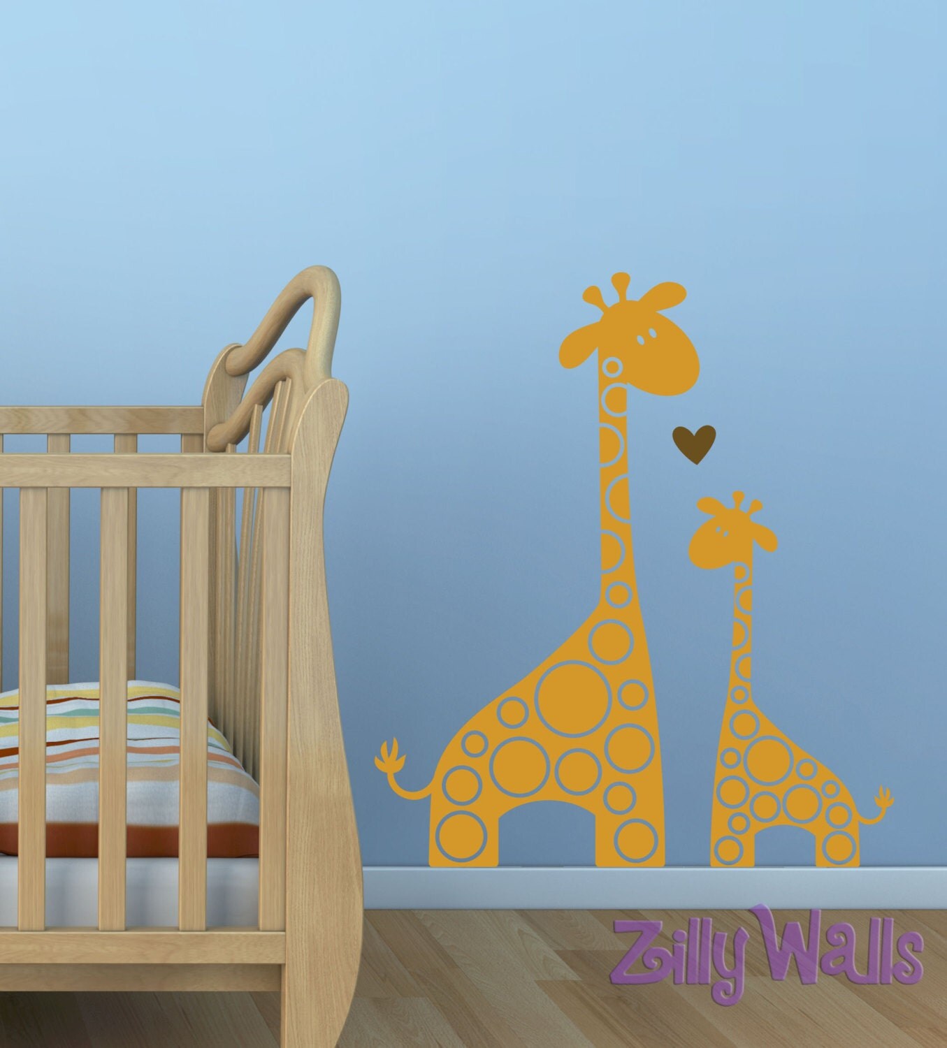 Giraffe Wall Decal Giraffe Mom and Baby for Nursery Playroom