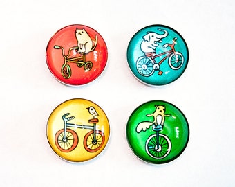 Bicycle Magnets Bike Magnets - Bike Decor Refrigerator Magnets Bicycle Decor Handmade Magnets Cycling Gifts Bike Art gifts for cyclists