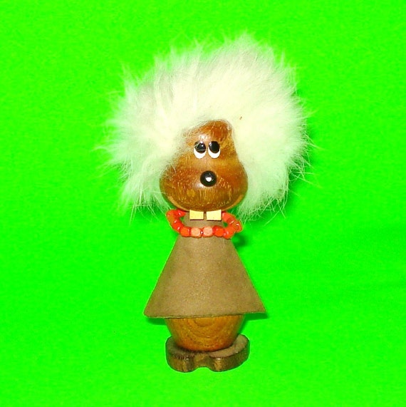 Vintage Furry Beaver Kitschy Curio Figurine