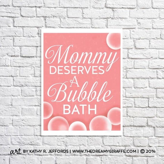 Art Print For Moms Bubble Bath Art Print Bathroom Art