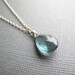 Moss Aquamarine Necklace on Sterling Silver Chain, March Birthstone