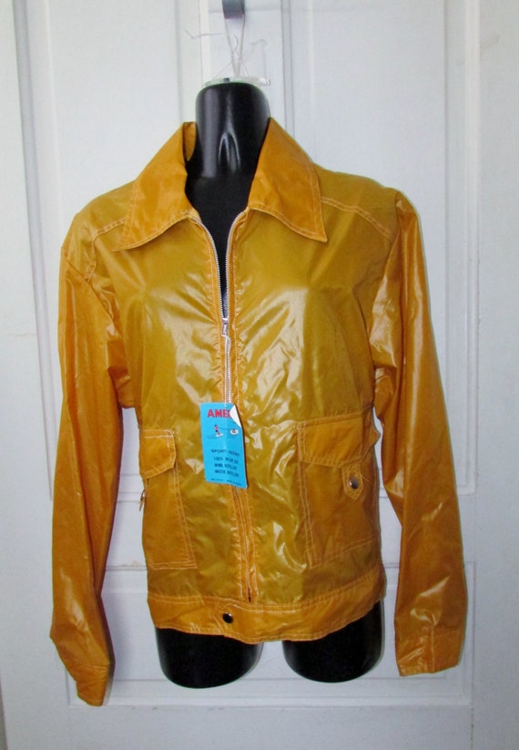 Mens Nylon Windbreaker Jacket NOS Deadstock Vintage 60s Mens