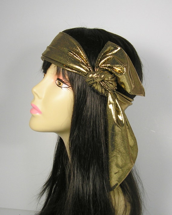 Gold Hair Scarves Gold Hair Scarf Flapper Headband Hair Scarf