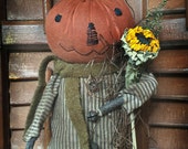 Instant Download  Mr Pumpkin Halloween Fall Doll Epattern