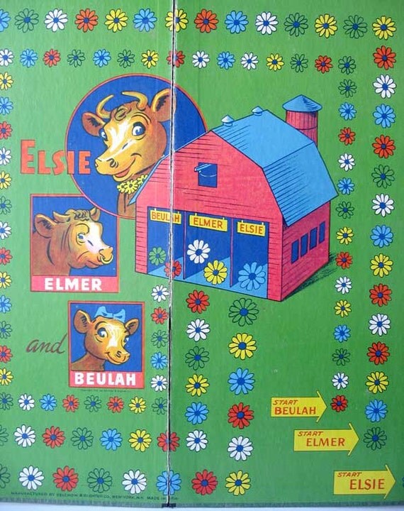 Vintage 1941 Elsie the Cow Game Board Wall Decor Piece