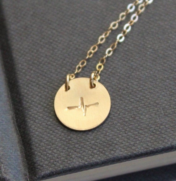 Heartbeat Necklace/ Gold or Silver/ EKG Necklace/ by TheSilverWren