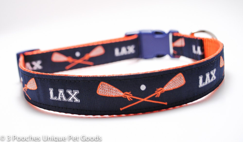 Lacrosse Sticks Dog Collar Choose Color Lacrosse Sports Dog