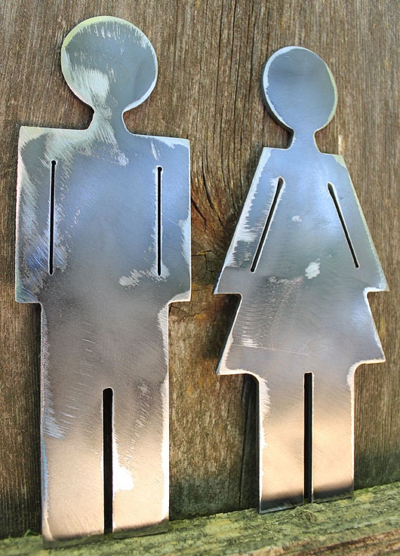  Man  and Woman Icons Bathroom  Labels FUN wall  hanging