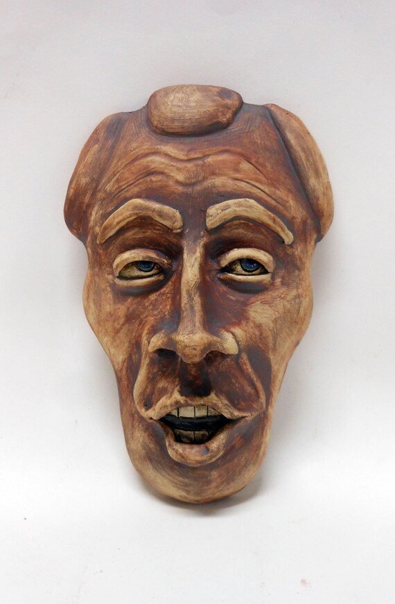 Half Baked Ceramic Maskceramic face maskwall sculpture