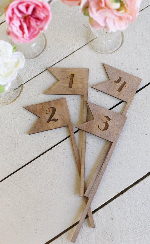 Rustic Table Numbers Flags NEW 2014 Design by Morgann Hill Designs by braggingbags