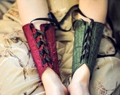 SMALL Red and Green Jester Bracers (PAIR)