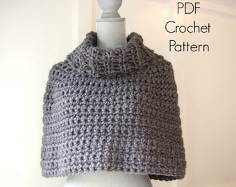 Crochet Pattern PDF Capelet Cowl Poncho Instant Download