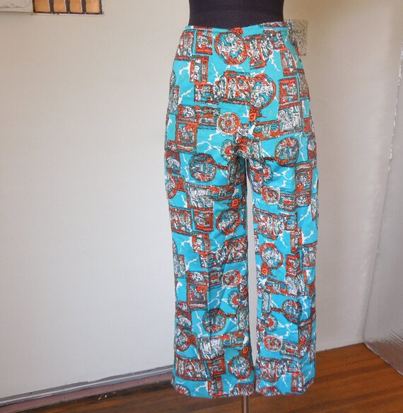 FUN Vintage Cropped Pants, Clam Diggers, Awesome Turquoise, Black ...