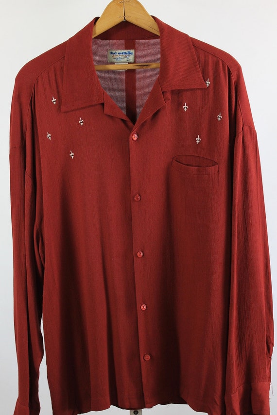 Vintage 50s Style Rockabilly Rust Colored Shirt by gogovintage