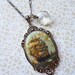 Tumultuous Seas Vintage Pirate Ship Cameo Necklace with Crystal Drop & Loot on Antique Silver // Rockabilly PinUp Steampunk Nautical Gypsy