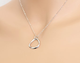 Mobius Necklace, Sterling Silver, Circle Necklace, Mobius Pendant, Mobius Circle, For Her, Circle Jewelry, Gift Idea, Delicate Necklace